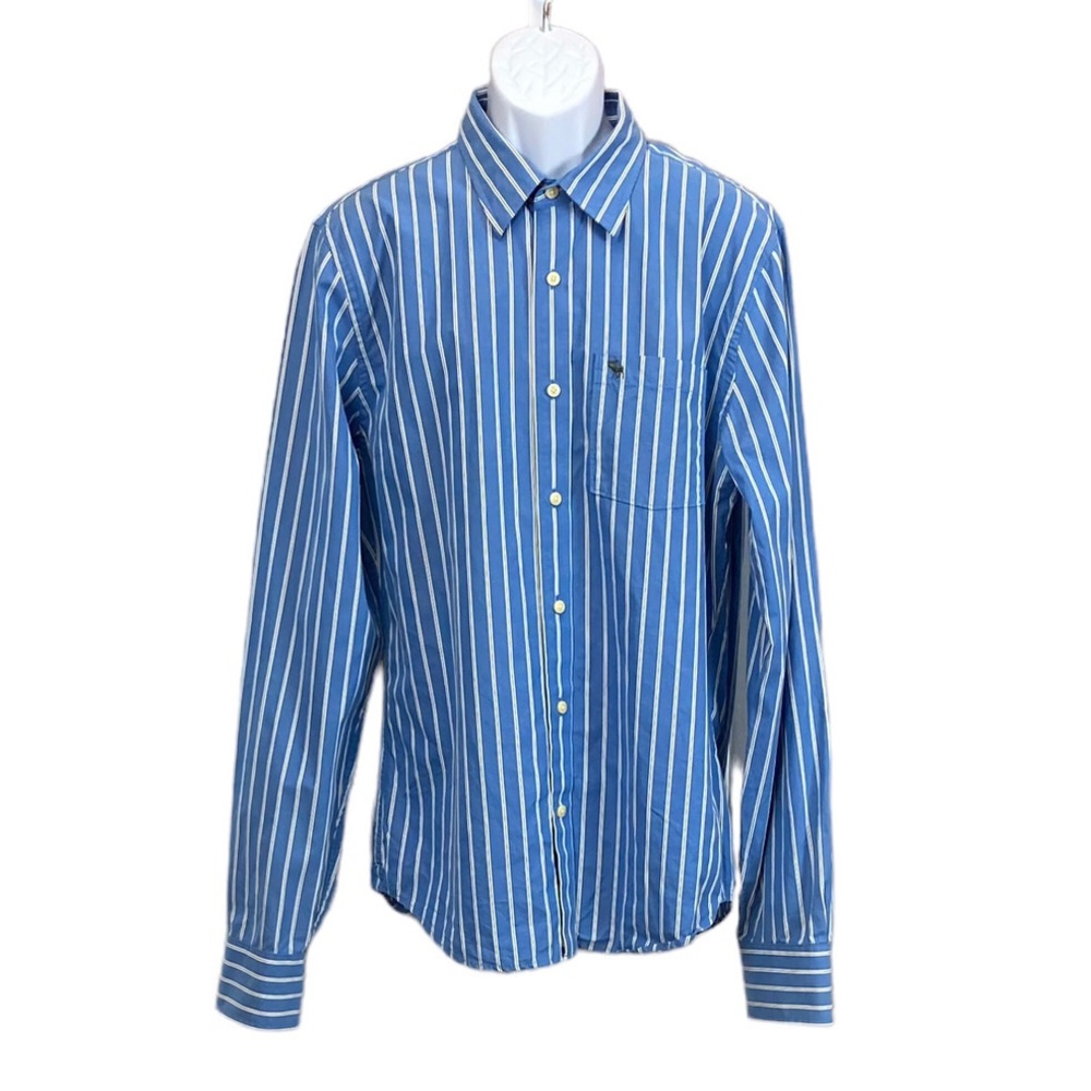 Abercrombie & Fitch Men’s Size XXL Striped Long Sleeve Muscle Button Up Shirt - Picture 1 of 7